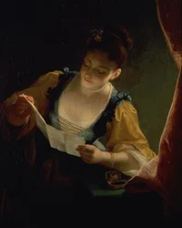 Young Woman Reading a Letter